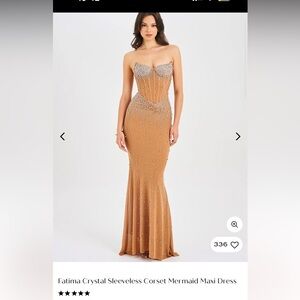 Fatima Crystal Sleeveless Corset Mermaid Maxi Dress